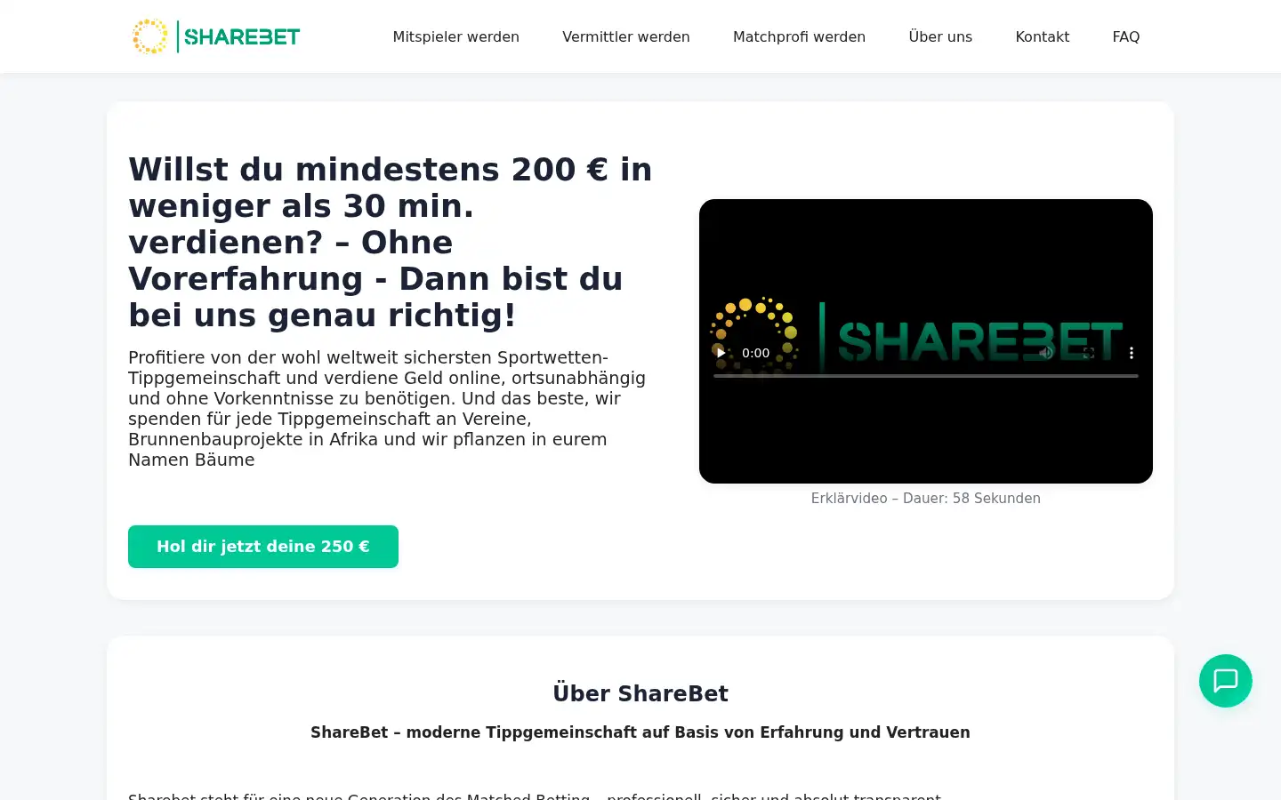 Screenshot of sharebet.de