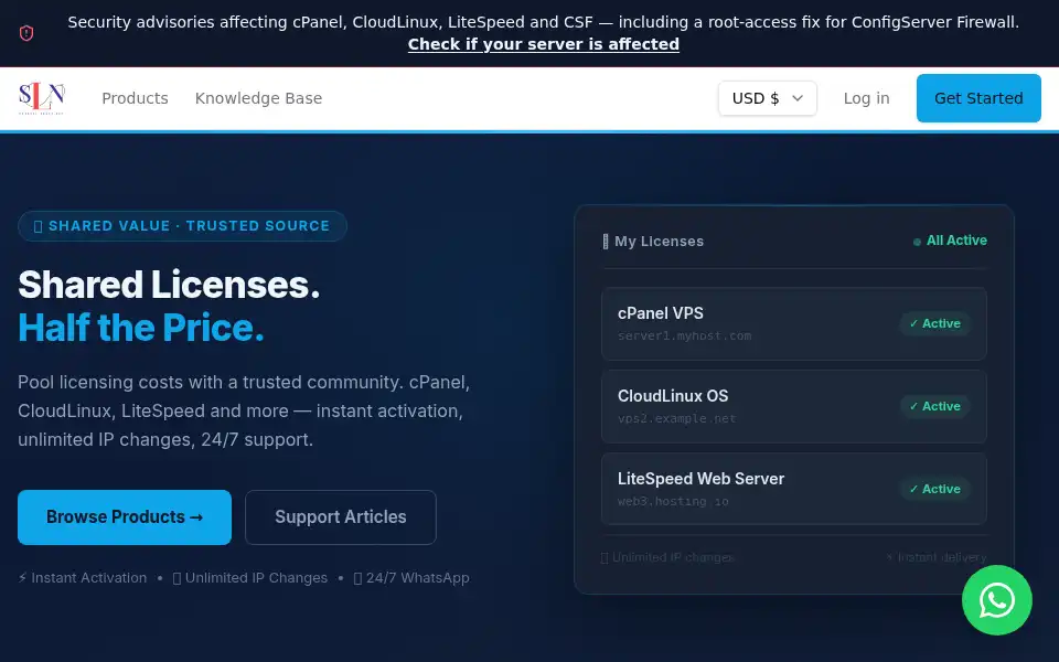 Screenshot of sharedlicense.net