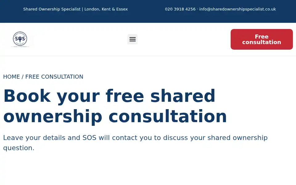 Screenshot of sharedownershipspecialist.co.uk