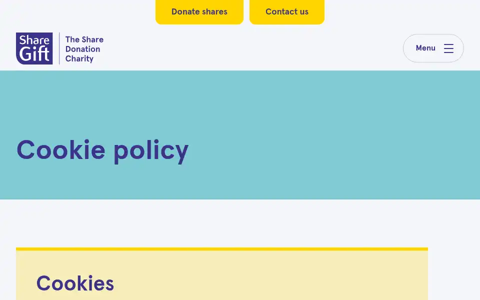 Screenshot of sharegift.org