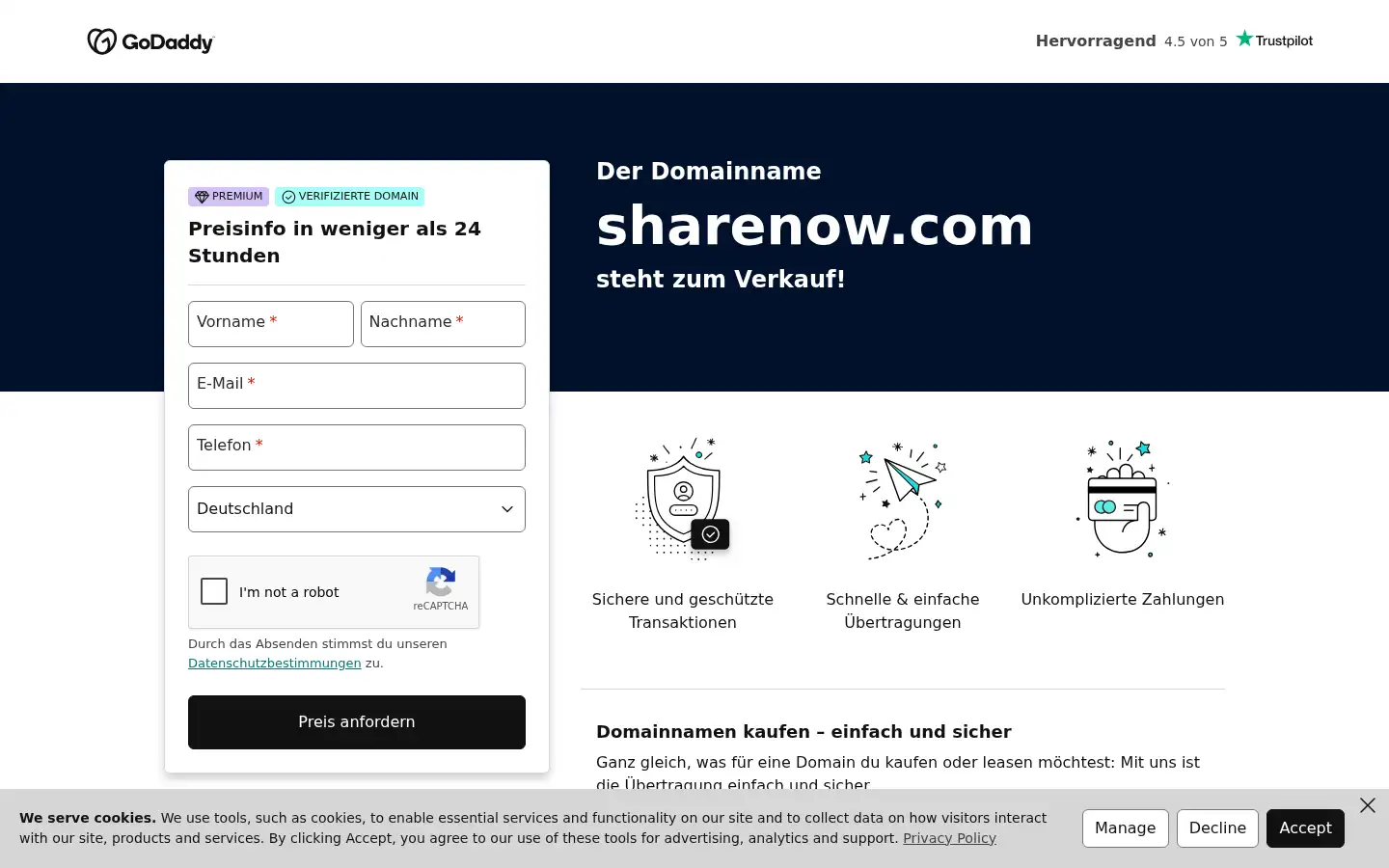 Screenshot of sharenow.com