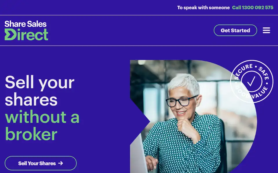 Screenshot of sharesalesdirect.com.au