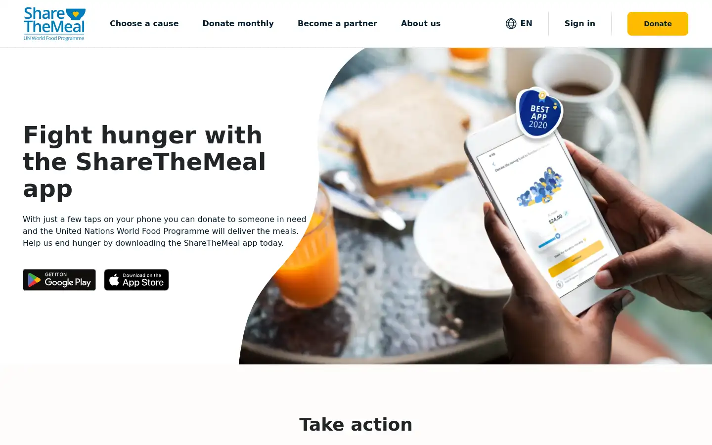 Screenshot of sharethemeal.org
