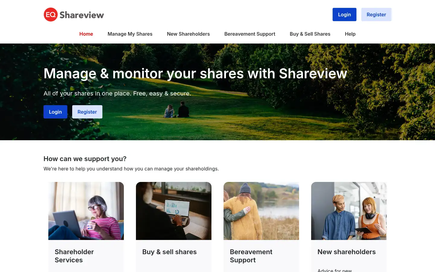 Screenshot of shareview.co.uk