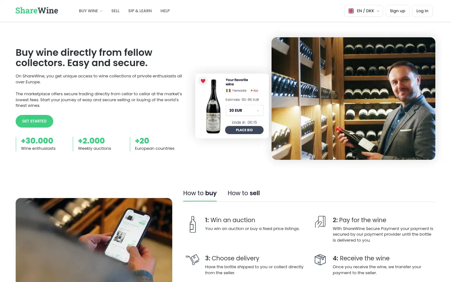 Screenshot of sharewine.com