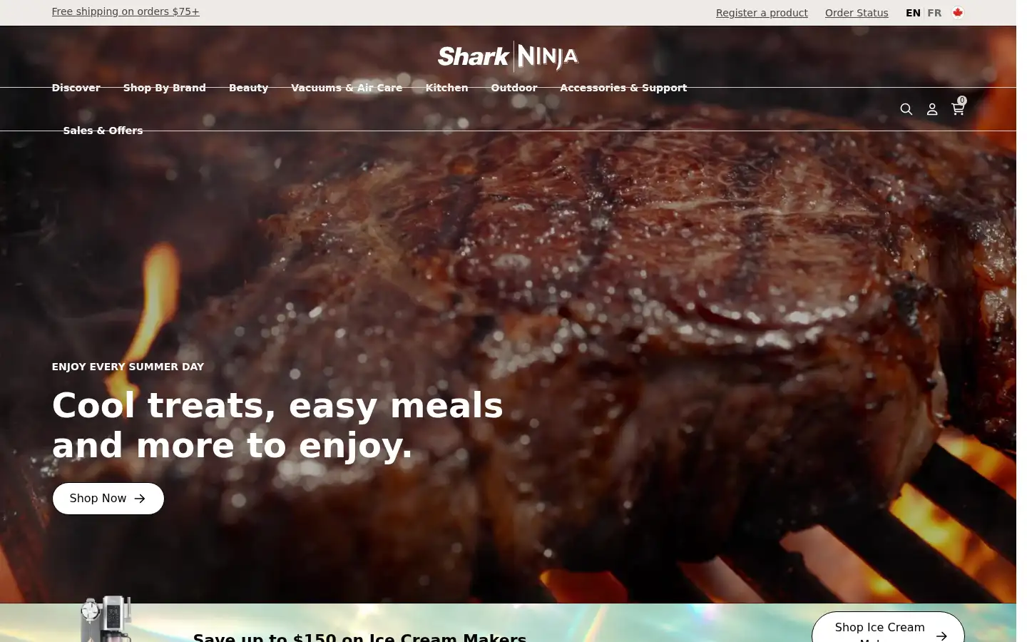 Screenshot of sharkninja.ca