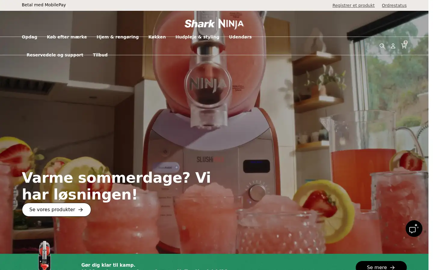 Screenshot of sharkninja.dk