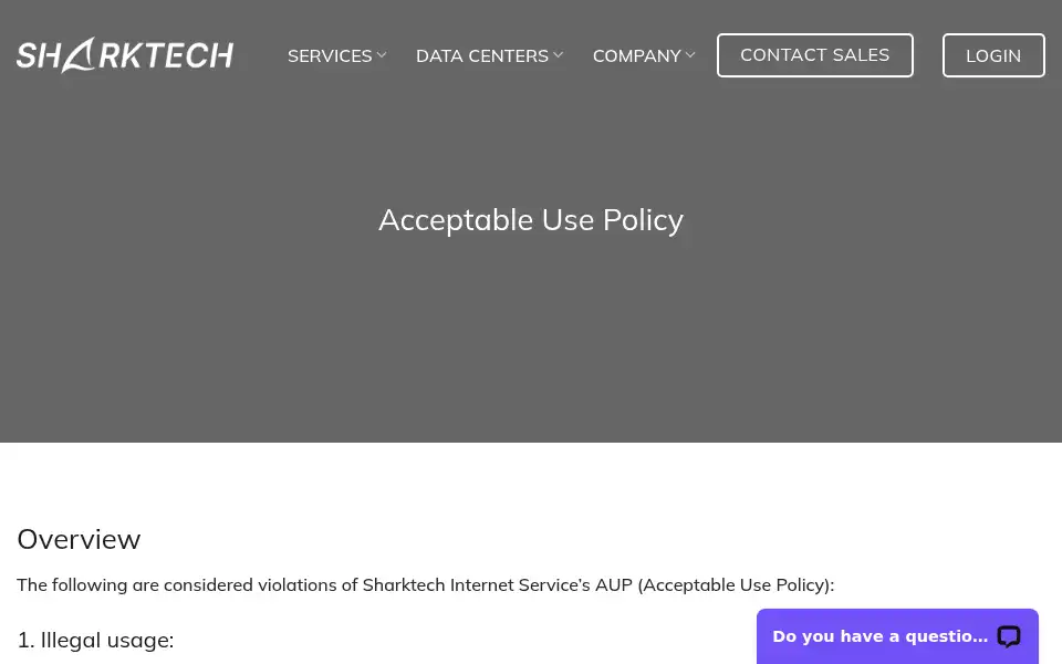 Screenshot of sharktech.net