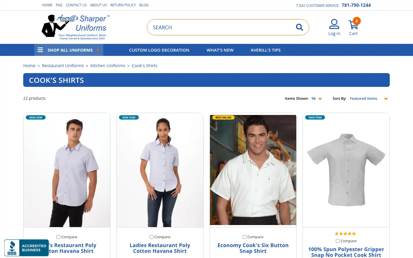 Screenshot of sharperuniforms.com