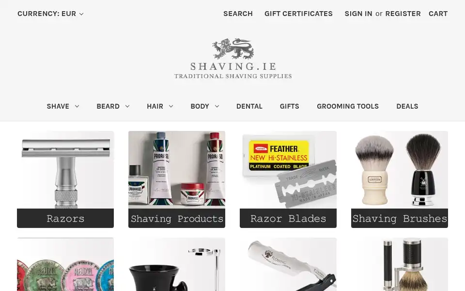 Screenshot of shaving.ie
