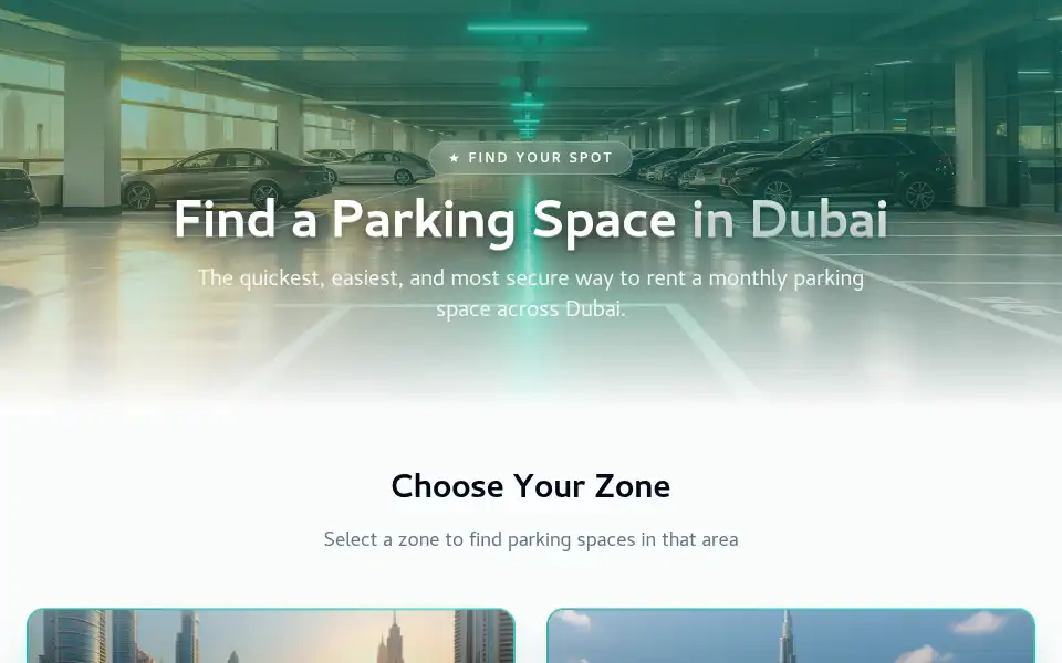 Screenshot of shazamparking.ae