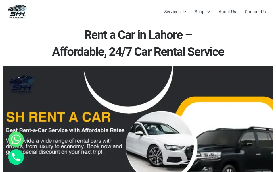 Screenshot of shcarrentals.com