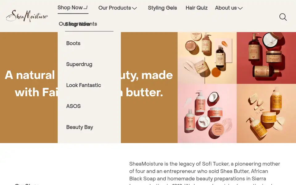 Screenshot of sheamoistureuk.com