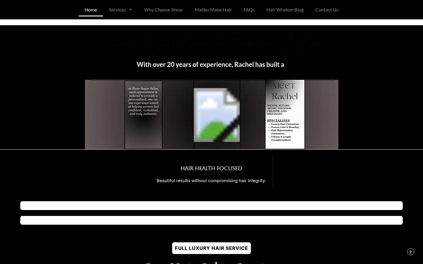 Screenshot of shearsugarsalon.com