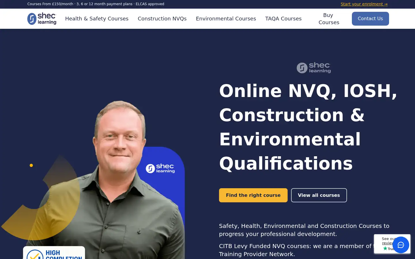 Screenshot of shec.co.uk