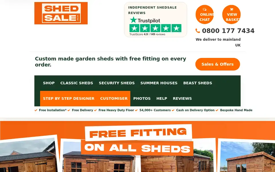 Screenshot of shedsale.co.uk