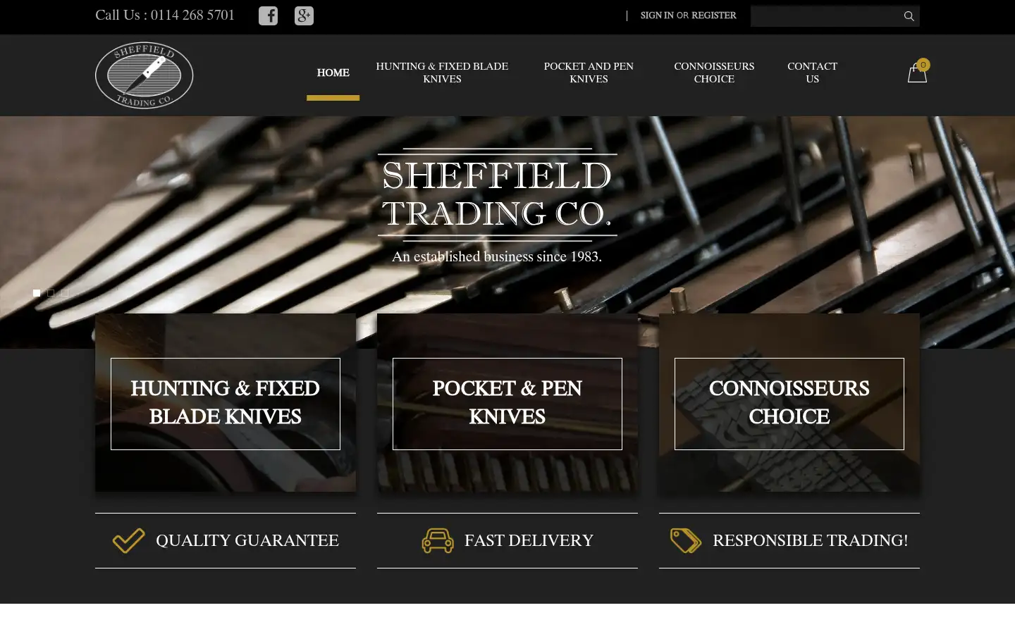 Screenshot of sheffield-trading.com