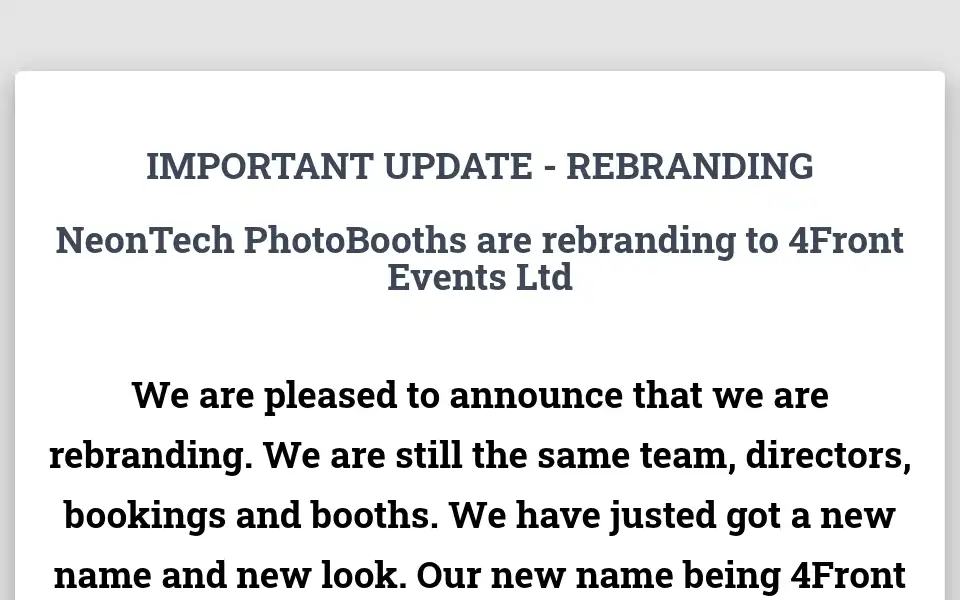Screenshot of sheffieldphotobooths.co.uk