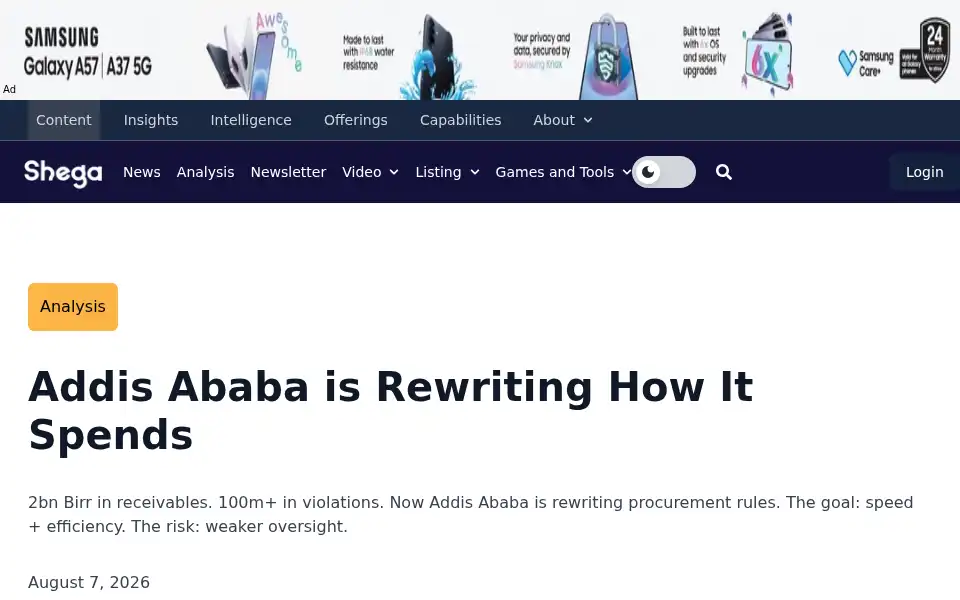 Screenshot of shega.co