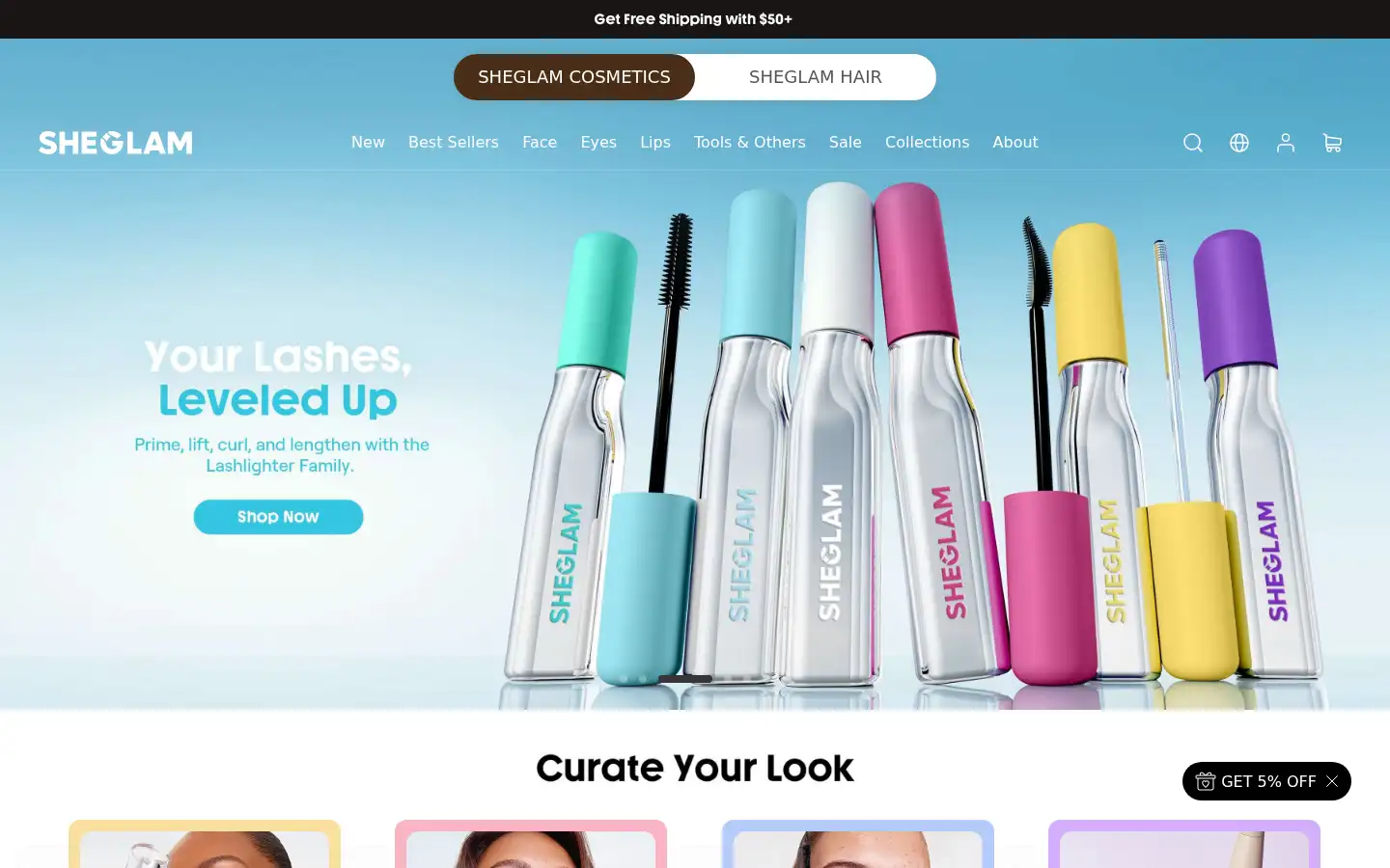 Screenshot of sheglam.com