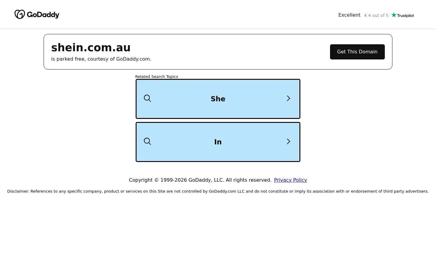 Screenshot of shein.com.au