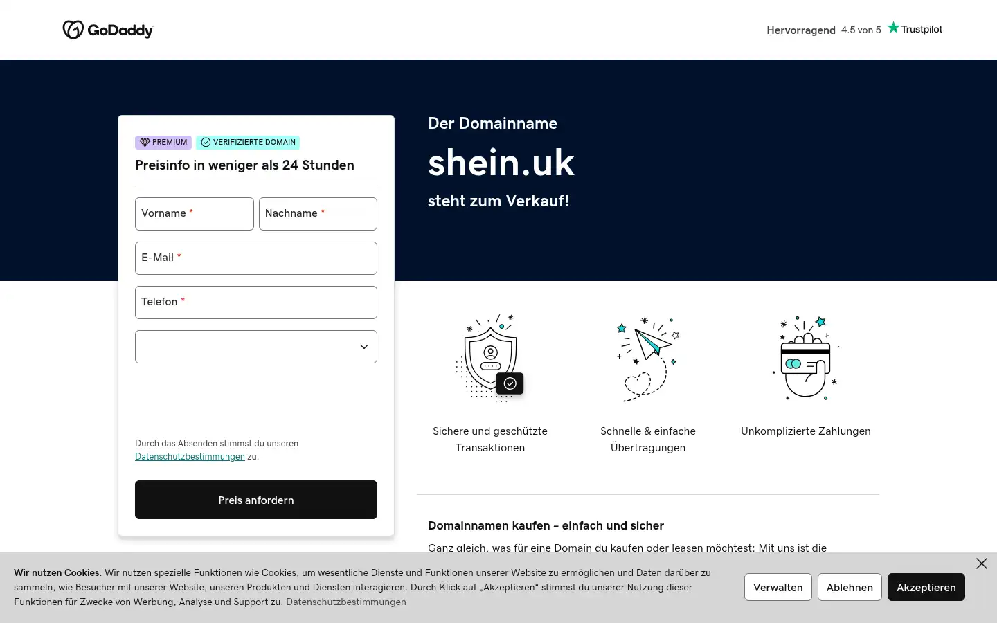 Screenshot of shein.uk