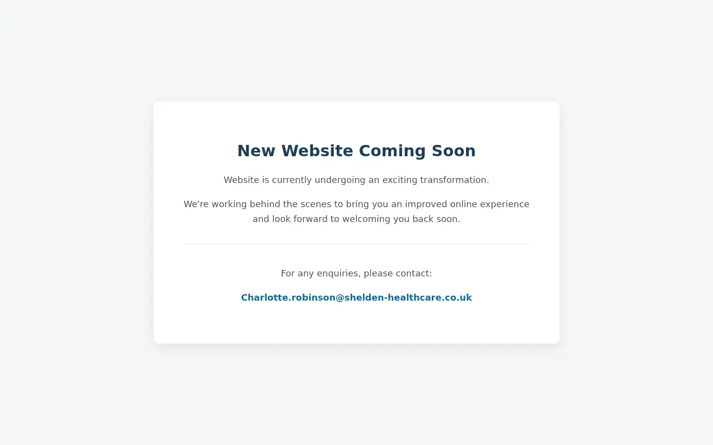 Screenshot of shelden-healthcare.co.uk