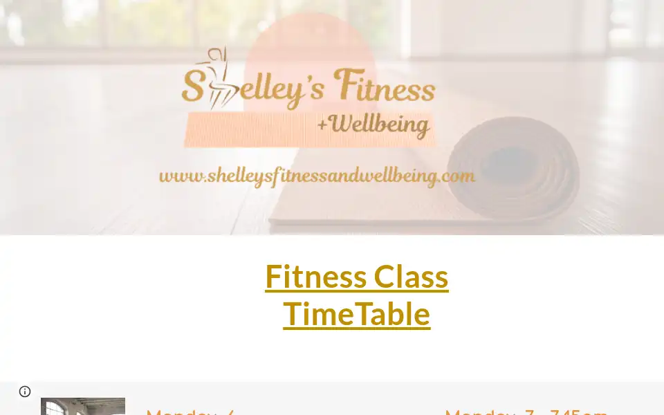 Screenshot of shelleysfitnessandwellbeing.com