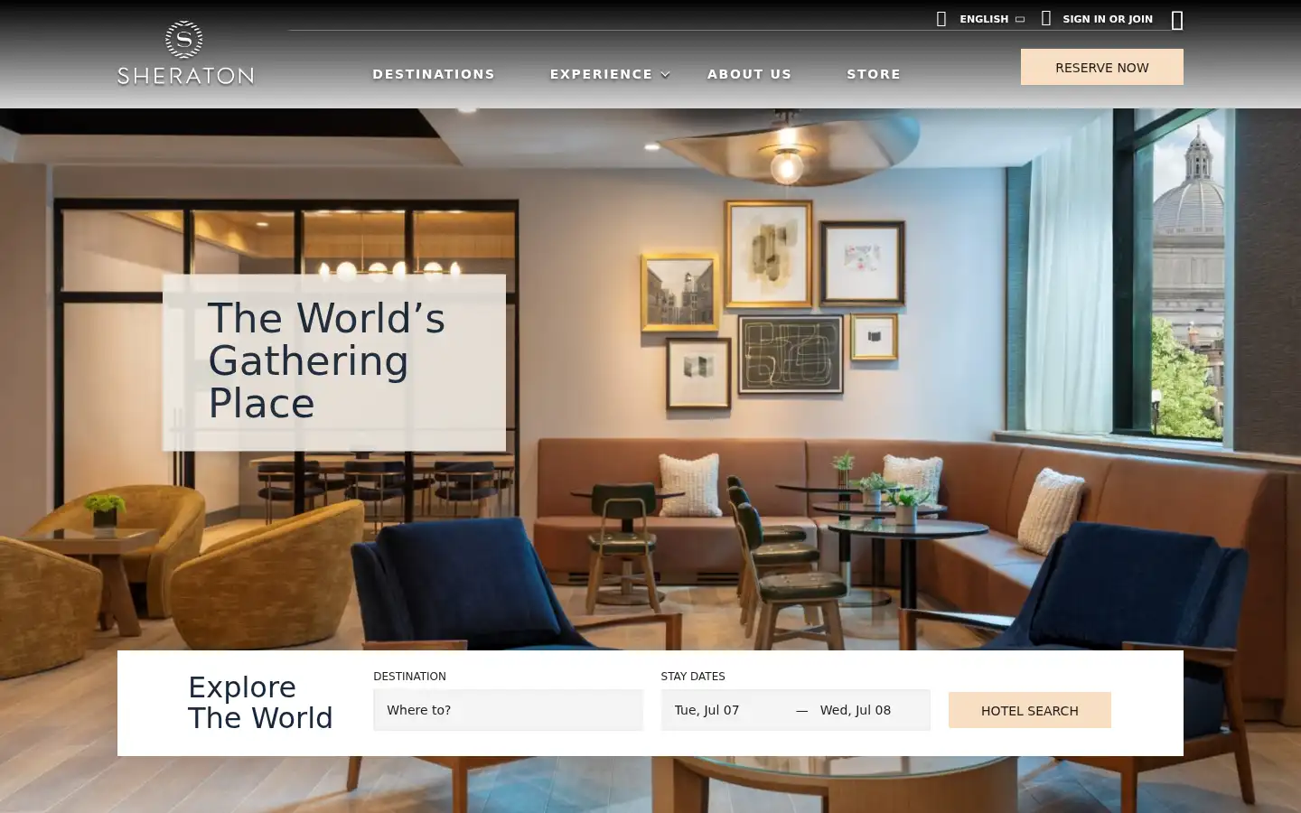 Screenshot of sheraton.marriott.com