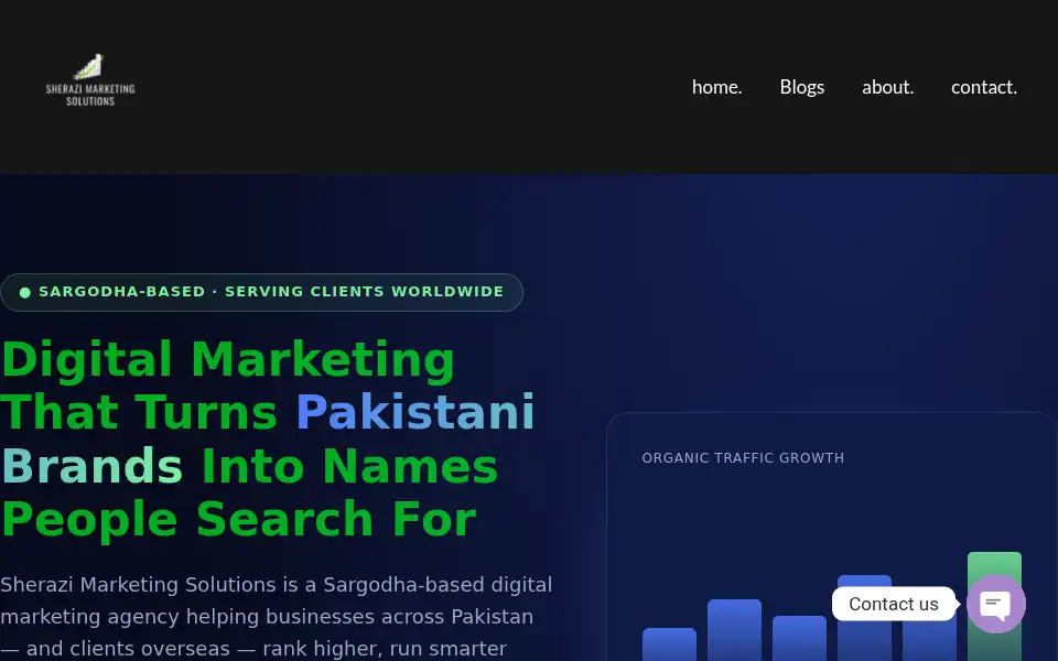 Screenshot of sherazimarketingsolutions.com