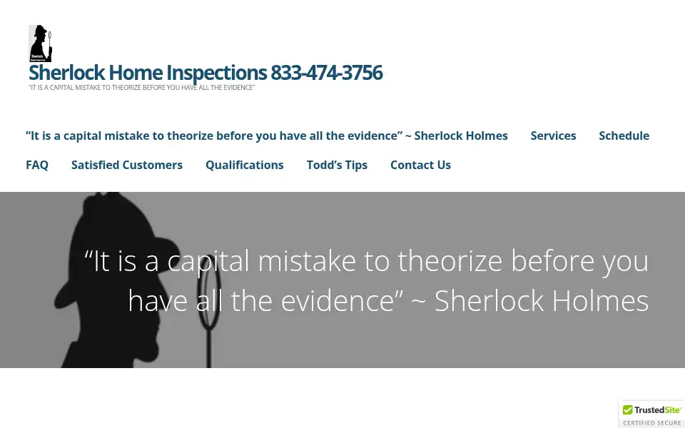 Screenshot of sherlock-inspections.com