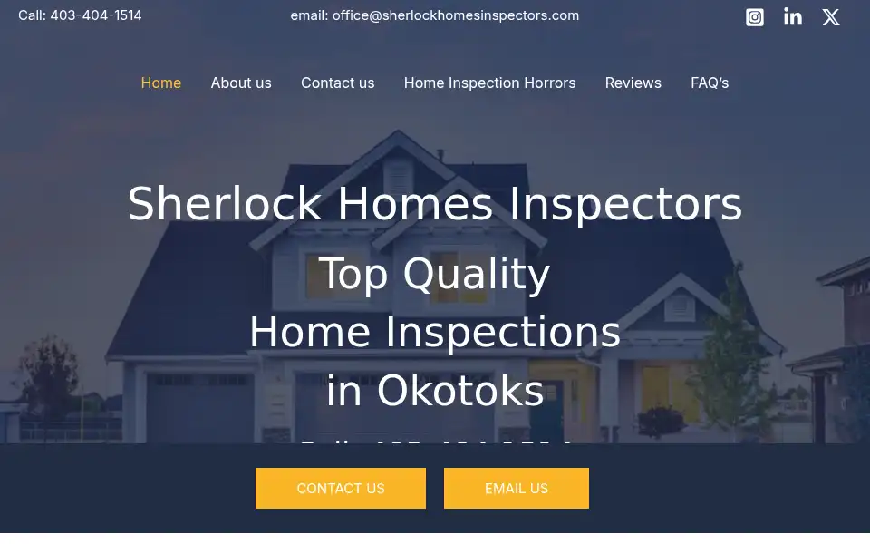Screenshot of sherlockhomesinspectors.com