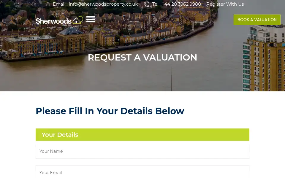 Screenshot of sherwoodsproperty.co.uk