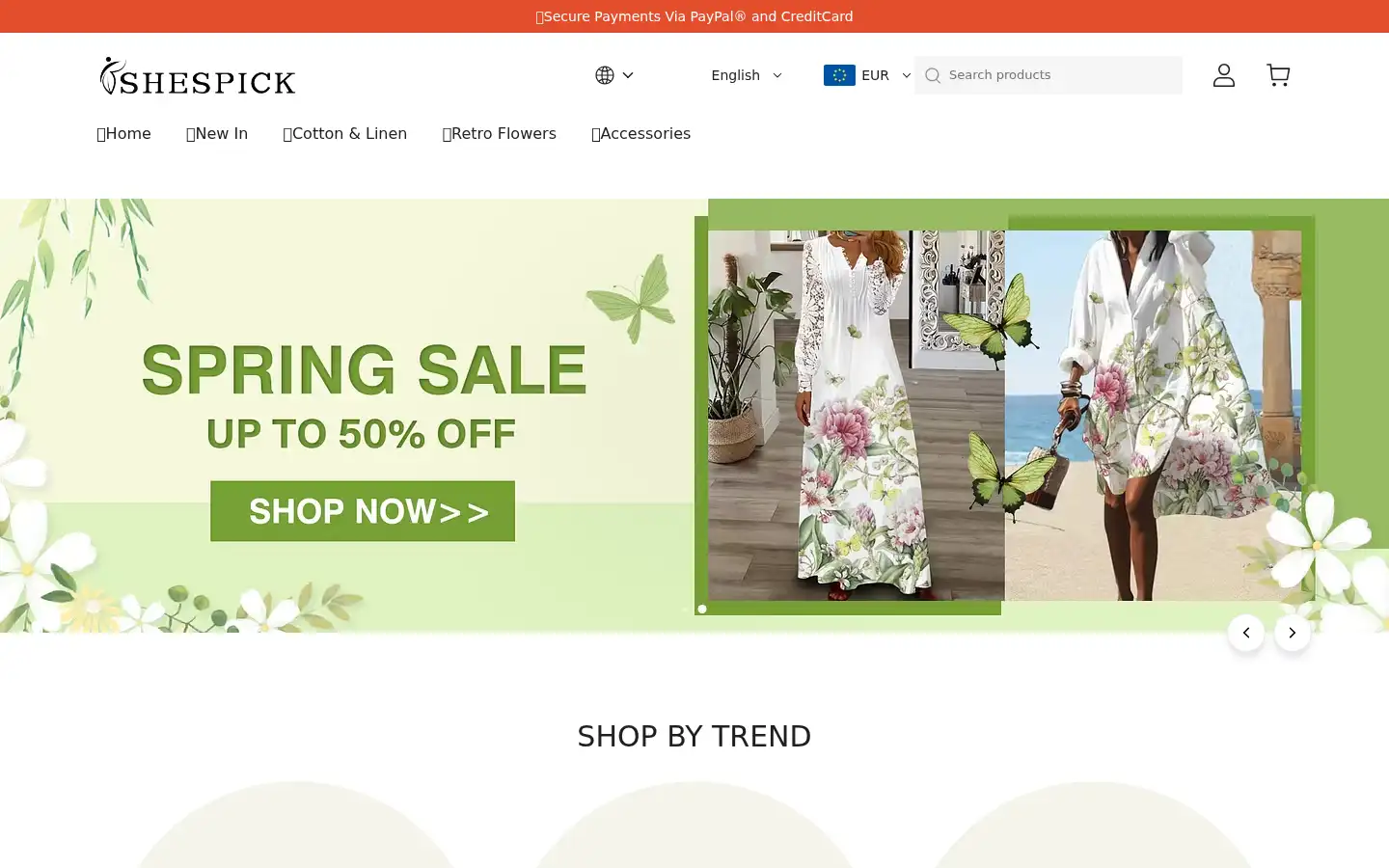 Screenshot of shespick.com