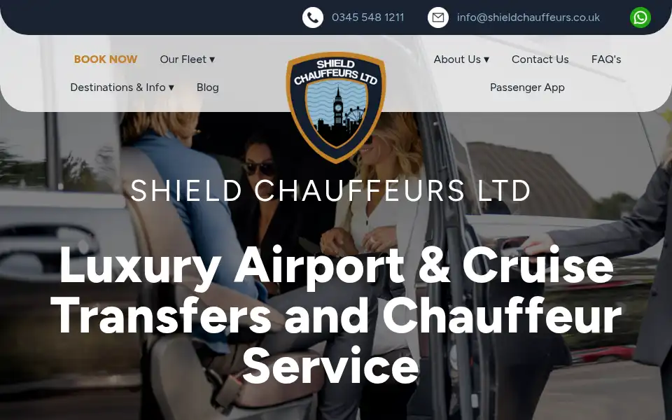 Screenshot of shieldchauffeurs.co.uk