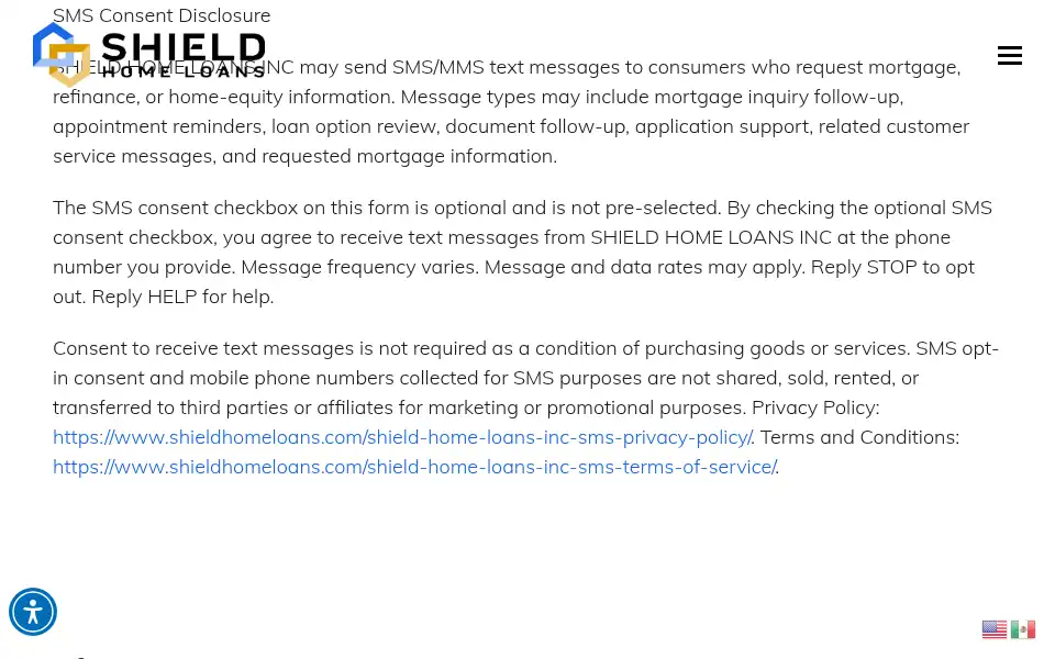 Screenshot of shieldhomeloans.com