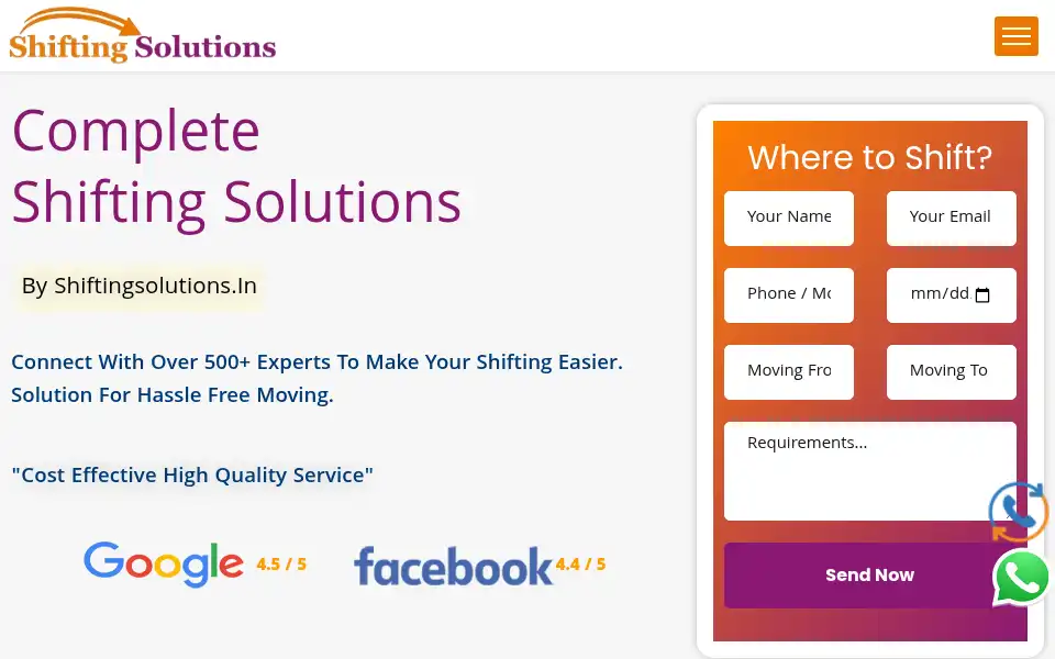 Screenshot of shiftingsolutions.in