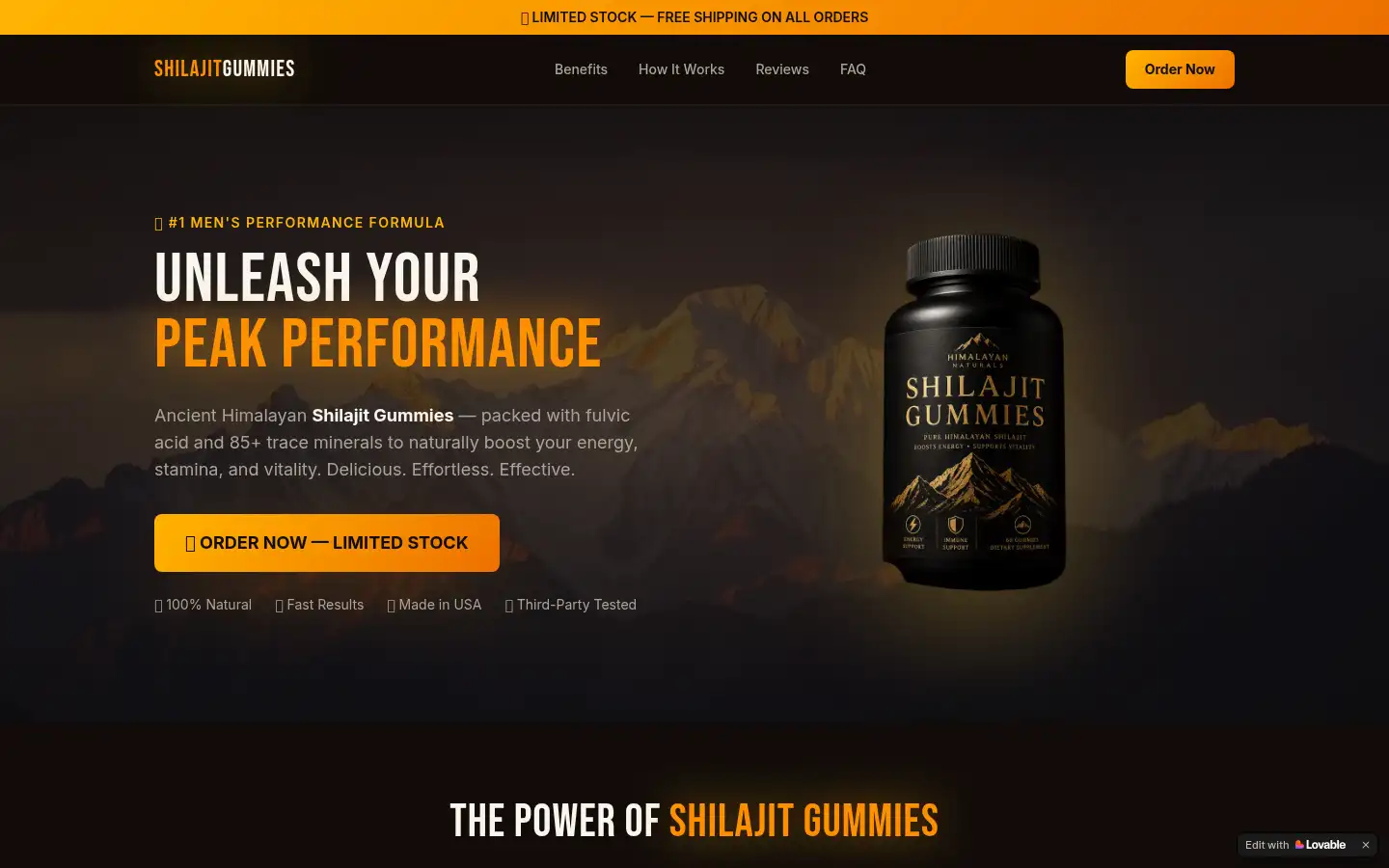 Screenshot of shilajitgummies.lovable.app