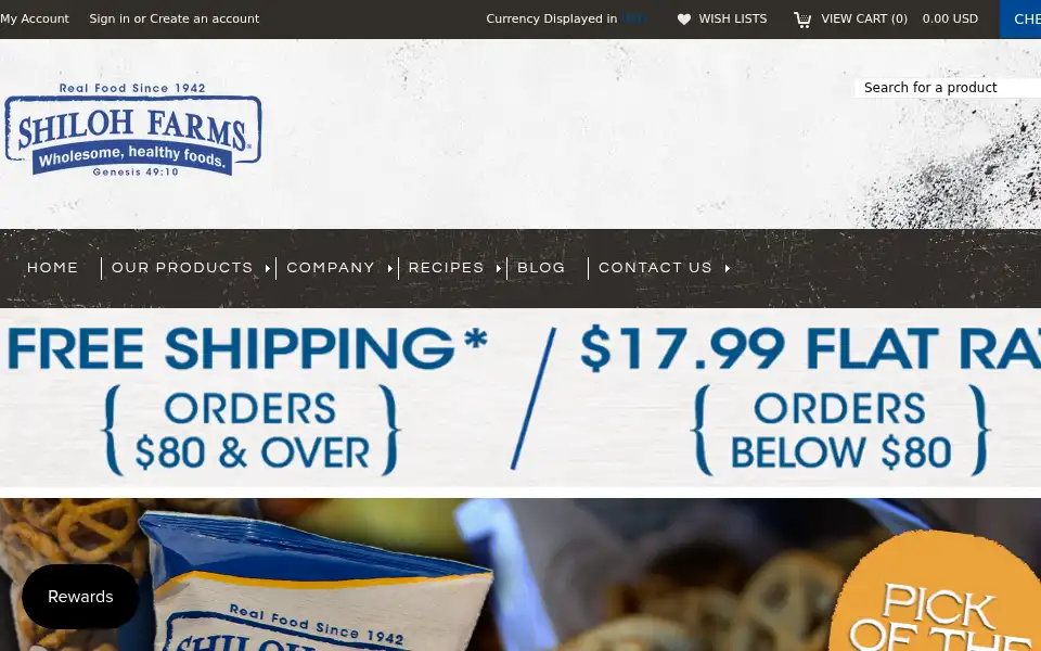 Screenshot of shilohfarms.com