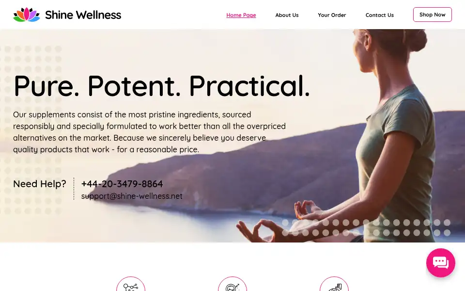 Screenshot of shine-wellness.net