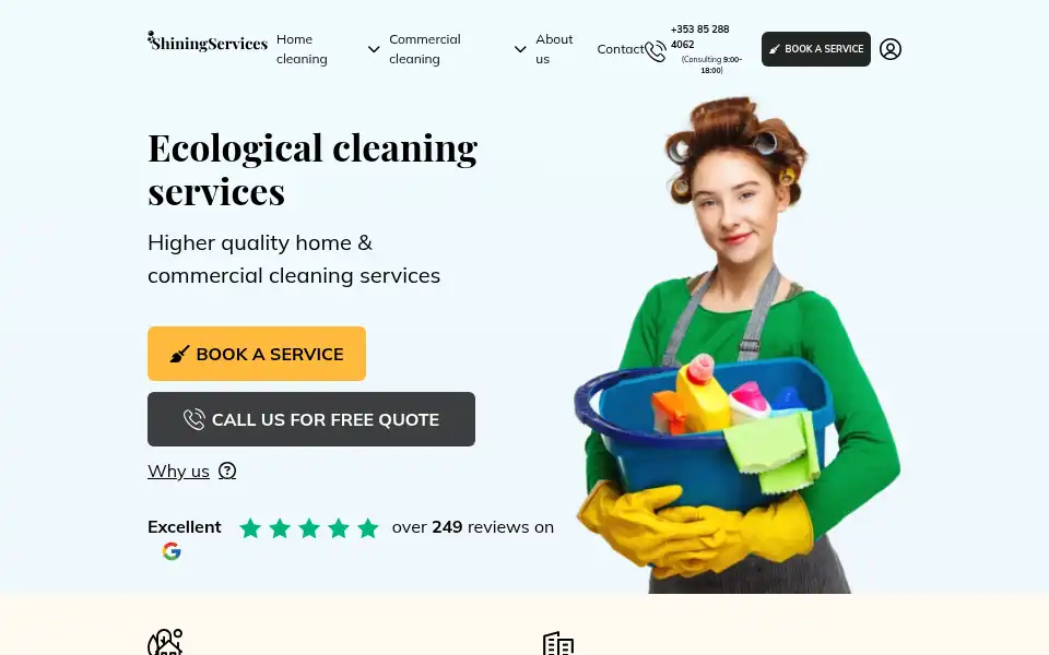 Screenshot of shiningservices.ie