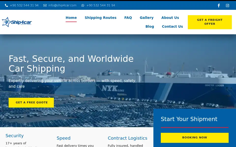Screenshot of ship4car.com