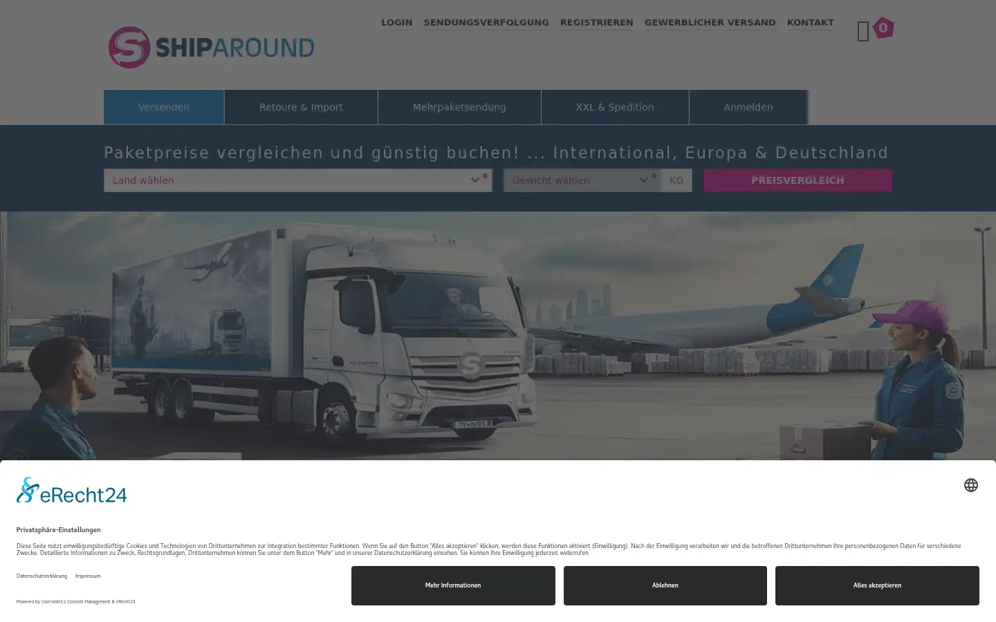 Screenshot of shiparound.de