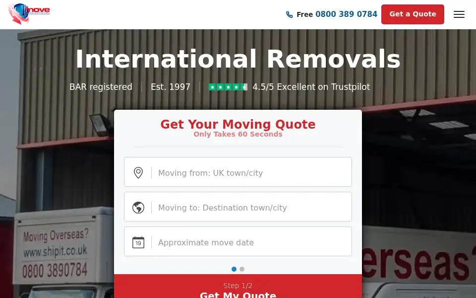 Screenshot of shipit.co.uk