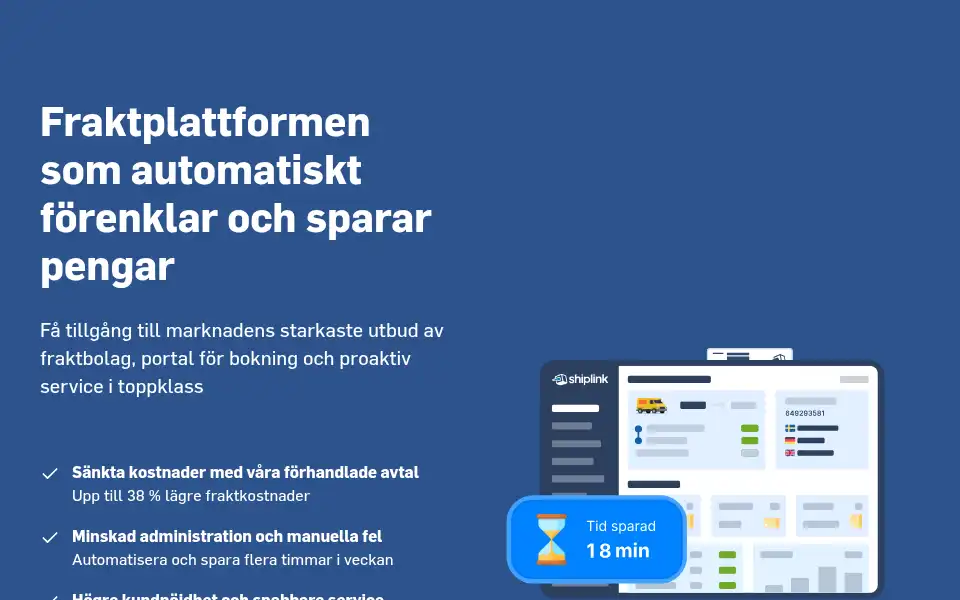Screenshot of shiplink.se