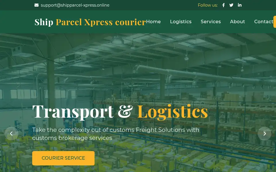 Screenshot of shipparcel-xpress.online