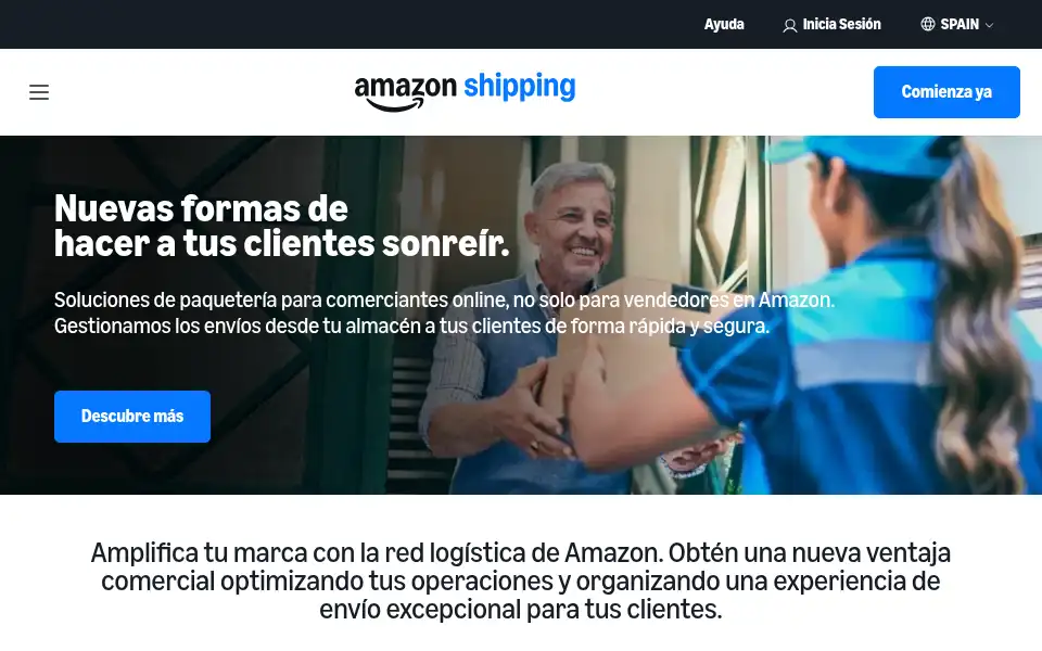 Screenshot of shipping.amazon.es