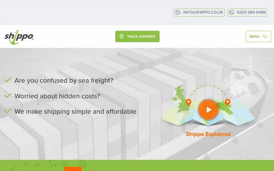 Screenshot of shippo.co.uk