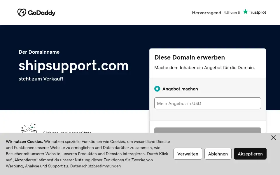 Screenshot of shipsupport.com