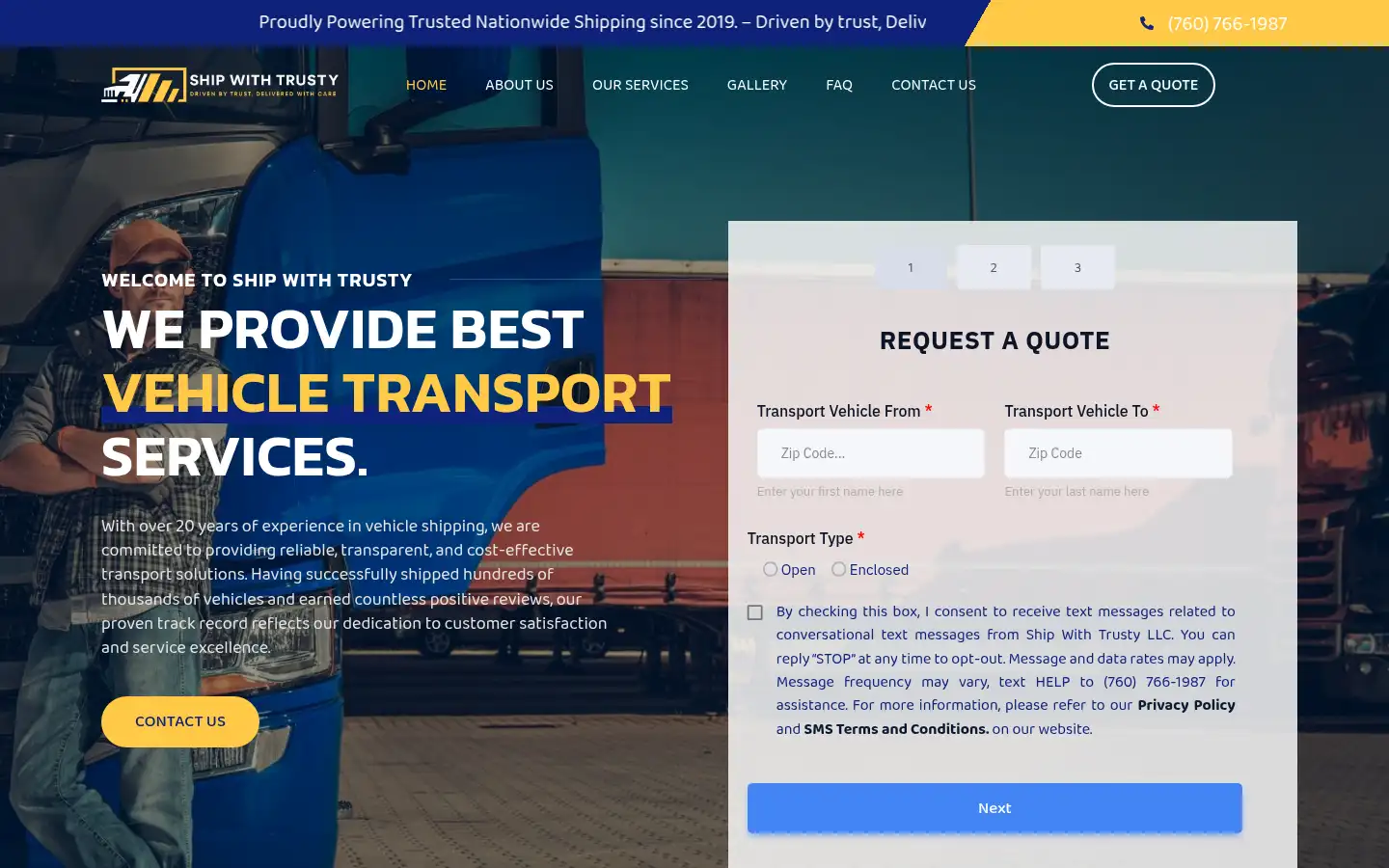 Screenshot of shipwithtrusty.co